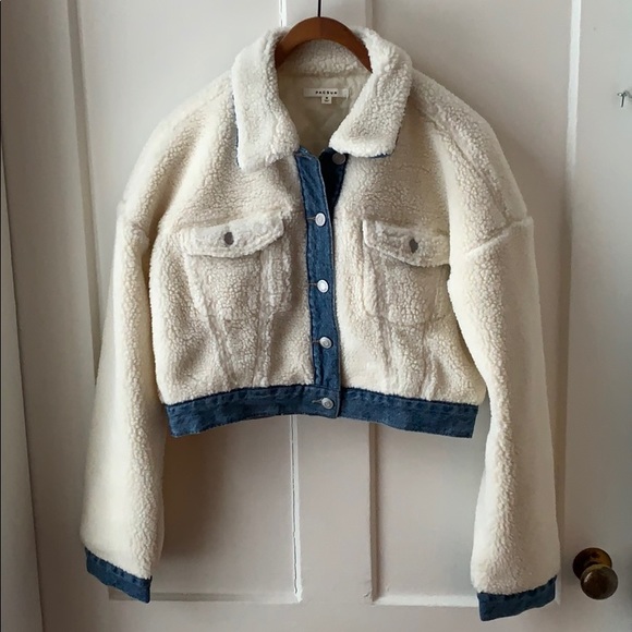 PacSun Jackets & Blazers - Cropped Sherpa Jean Jacket